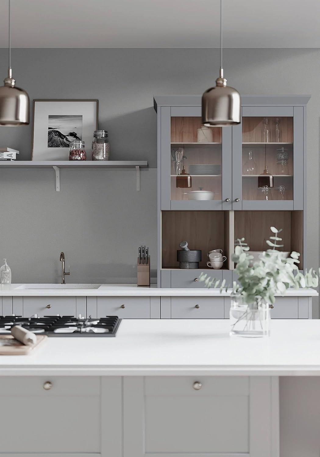 Matte Light Gray Self-Adhesive Wallpaper for New Environmentally Friendly Materials, Increase Stomata, for Countertops, Bathroom, Kitchen, 17.7 x 118 Inches