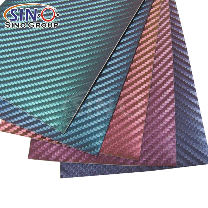 CCF-04 Chameleon Steel Blue to Purple  Long Durability Recoverable 3D Carbon Fiber Decorative Car Vinyl Wrap