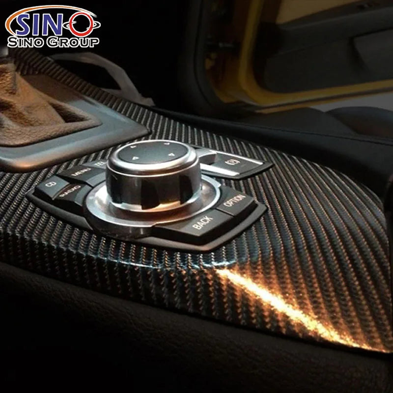 4DCF Car Modification Outdoor Durability 1-3 Years Air Release Glossy Orange Color 4D Carbon Fiber Vinyl Roll