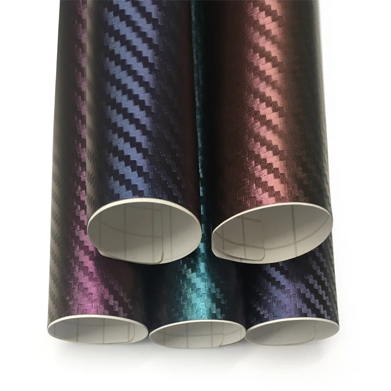 CCF-04 Chameleon Steel Blue to Purple  Long Durability Recoverable 3D Carbon Fiber Decorative Car Vinyl Wrap