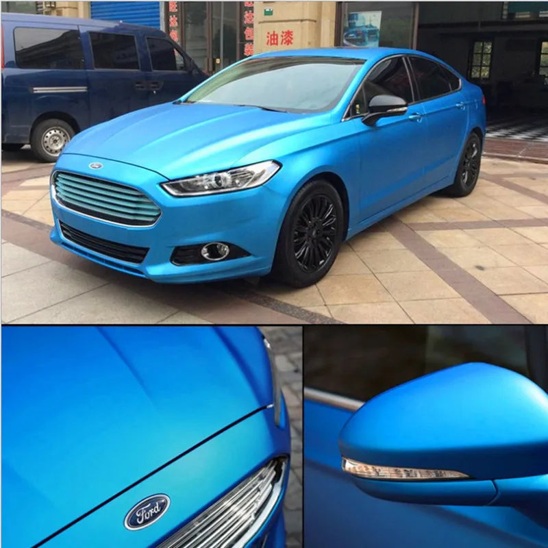 High Quality 1.52*18m Air Release Chrome Metallic Matt Tiffan-y Teal Car Body Vinyl Wrap