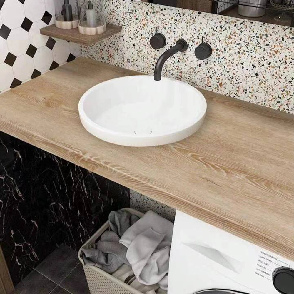 Vinyl adhesive furniture white wood, 55cmx3m self-adhesive wallpaper, contact adhesive paper for countertop decoration, furnitur