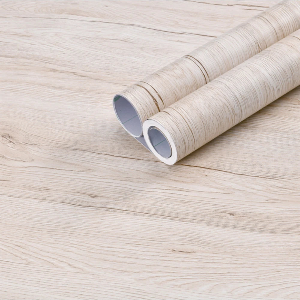 Vinyl adhesive furniture white wood, 55cmx3m self-adhesive wallpaper, contact adhesive paper for countertop decoration, furnitur